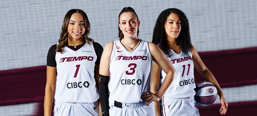 Three Tempo players wearing numbers 1, 3 and 11